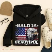 Bald Is Beautiful 4th Of July Independence Day America Eagle Hoodie thumb 4