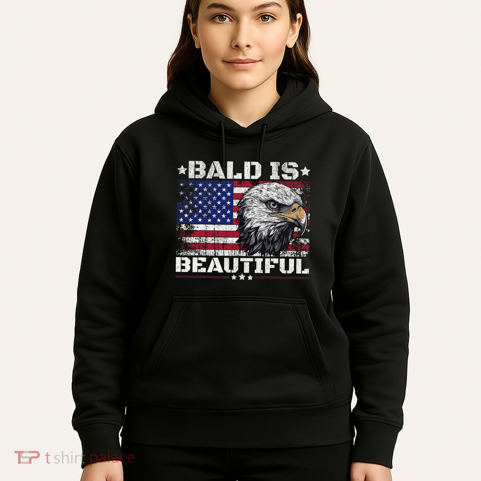 Bald Is Beautiful 4th Of July Independence Day America Eagle Hoodie