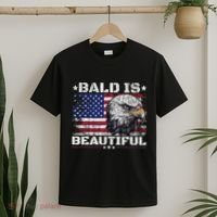 Bald Is Beautiful 4th Of July Independence Day America Eagle T-Shirt thumb 2