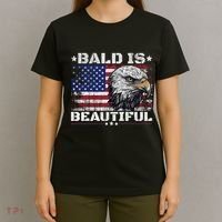 Bald Is Beautiful 4th Of July Independence Day America Eagle T-Shirt thumb 4