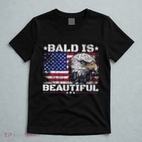 Bald Is Beautiful 4th Of July Independence Day America Eagle T-Shirt thumb 5