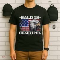 Bald Is Beautiful 4th Of July Independence Day America Eagle T-Shirt thumb 6