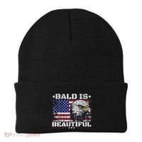Bald Is Beautiful 4th Of July Independence Day America Eagle Beanie thumb 0