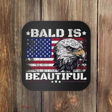 Bald Is Beautiful 4th Of July Independence Day America Eagle Coaster