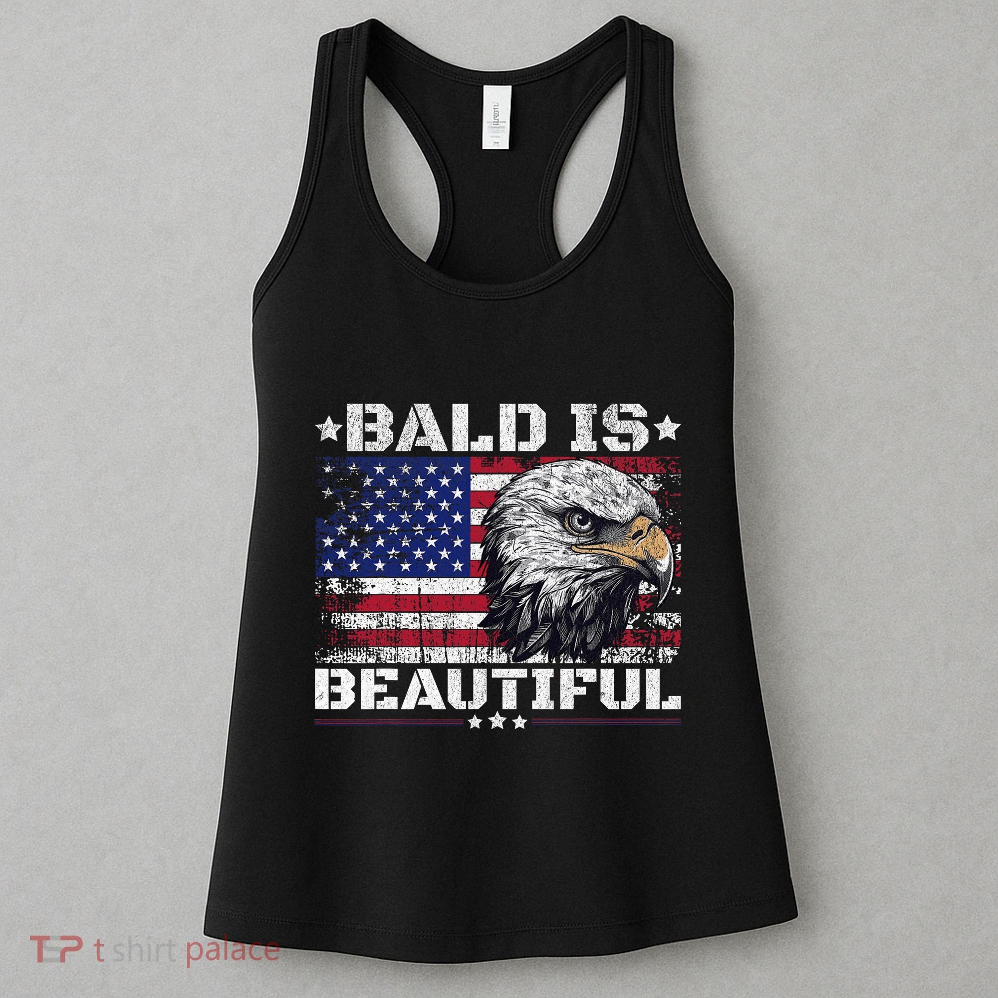Bald Is Beautiful 4th Of July Independence Day America Eagle Women's Tank Top