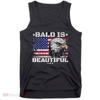 Bald Is Beautiful 4th Of July Independence Day America Eagle Tank Top thumb 0