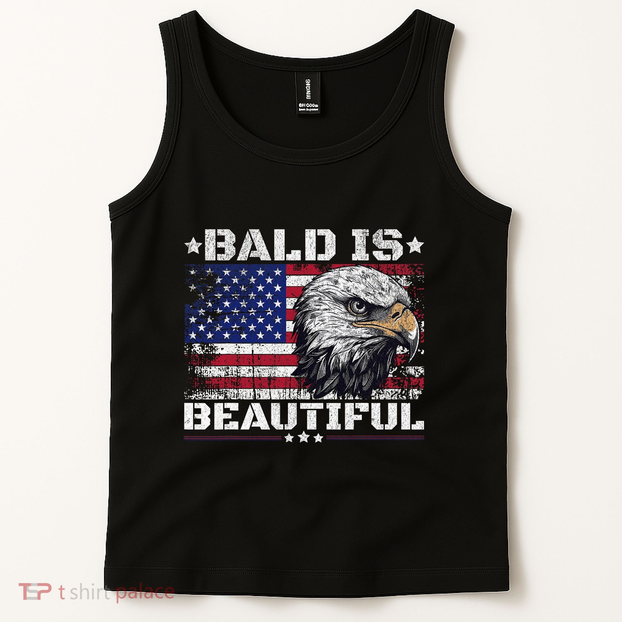Bald Is Beautiful 4th Of July Independence Day America Eagle Tank Top