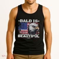 Bald Is Beautiful 4th Of July Independence Day America Eagle Tank Top thumb 3