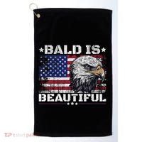 Bald Is Beautiful 4th Of July Independence Day America Eagle Golf Towel thumb 0