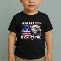 Bald Is Beautiful 4th Of July Independence Day America Eagle Toddler T-Shirt thumb 2