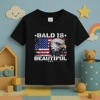 Bald Is Beautiful 4th Of July Independence Day America Eagle Toddler T-Shirt thumb 3