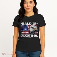 Bald Is Beautiful 4th Of July Independence Day America Eagle Women's T-Shirt thumb 4