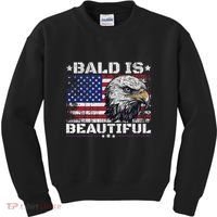 Bald Is Beautiful 4th Of July Independence Day America Eagle Kids Sweatshirt thumb 0