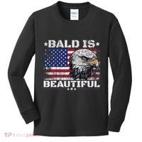 Bald Is Beautiful 4th Of July Independence Day America Eagle Kids Long Sleeve Shirt thumb 0