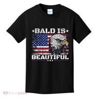 Bald Is Beautiful 4th Of July Independence Day America Eagle Kids T-Shirt thumb 0