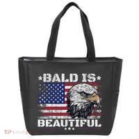 Bald Is Beautiful 4th Of July Independence Day America Eagle Tote Bag thumb 0