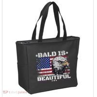 Bald Is Beautiful 4th Of July Independence Day America Eagle Tote Bag thumb 2