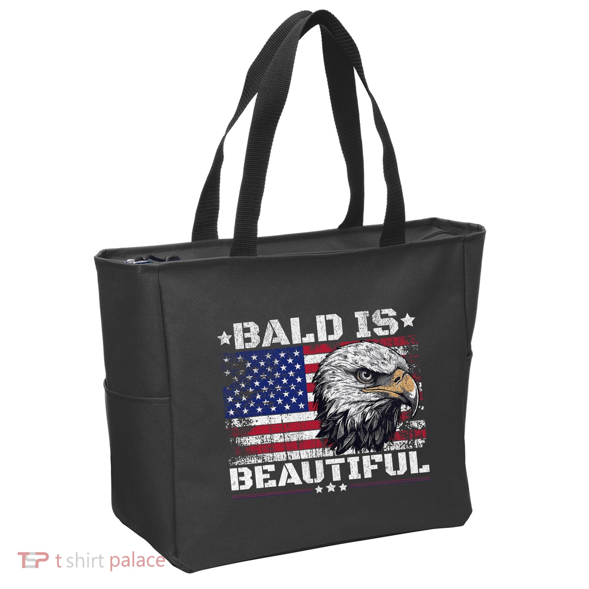 Bald Is Beautiful 4th Of July Independence Day America Eagle Tote Bag
