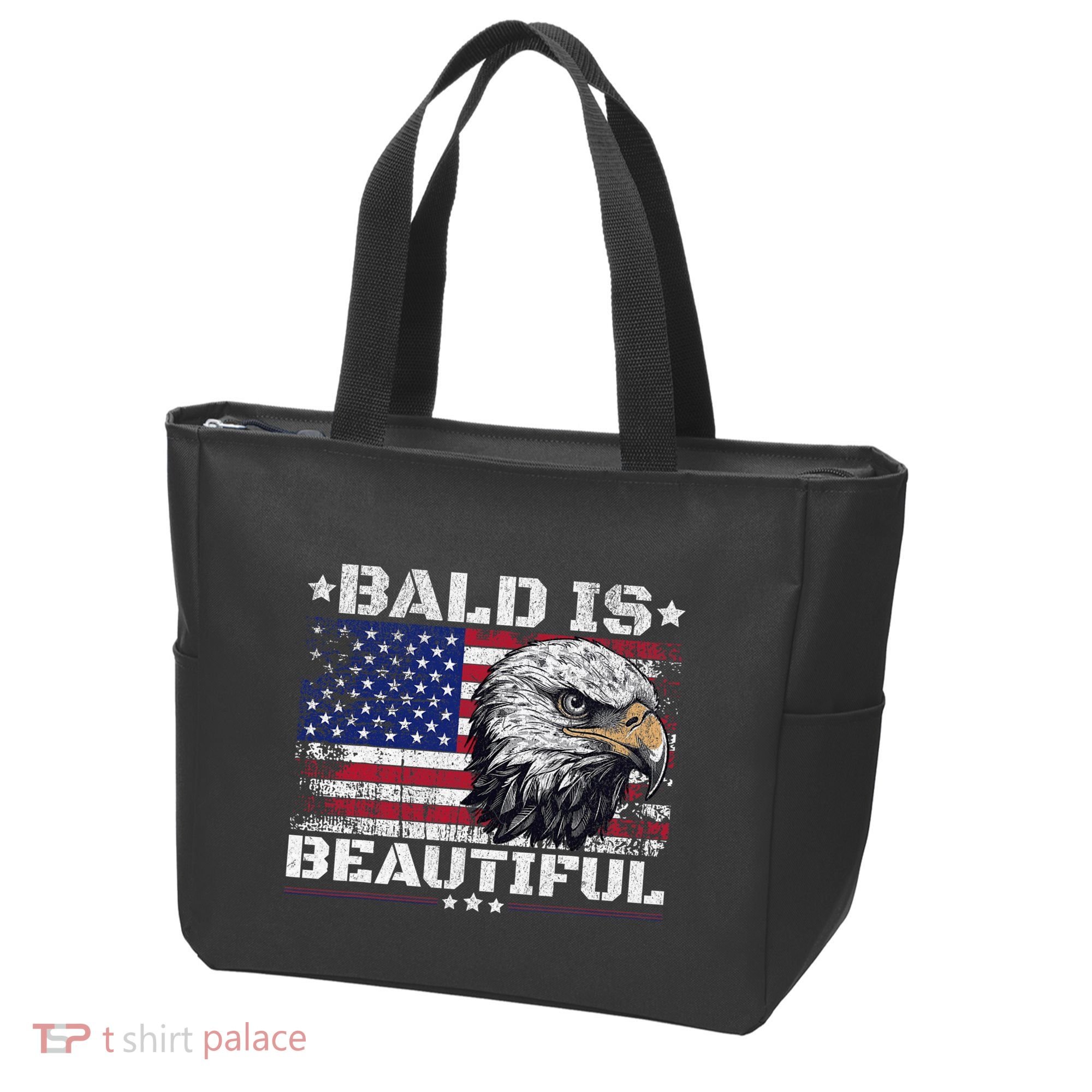 Bald Is Beautiful 4th Of July Independence Day America Eagle Tote Bag