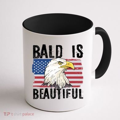 Bald Is Beautiful 4th Of July Independence Day Bald Eagle Coffee Mug back