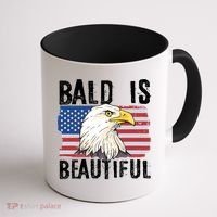 Bald Is Beautiful 4th Of July Independence Day Bald Eagle Coffee Mug thumb 1