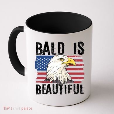 Bald Is Beautiful 4th Of July Independence Day Bald Eagle Coffee Mug
