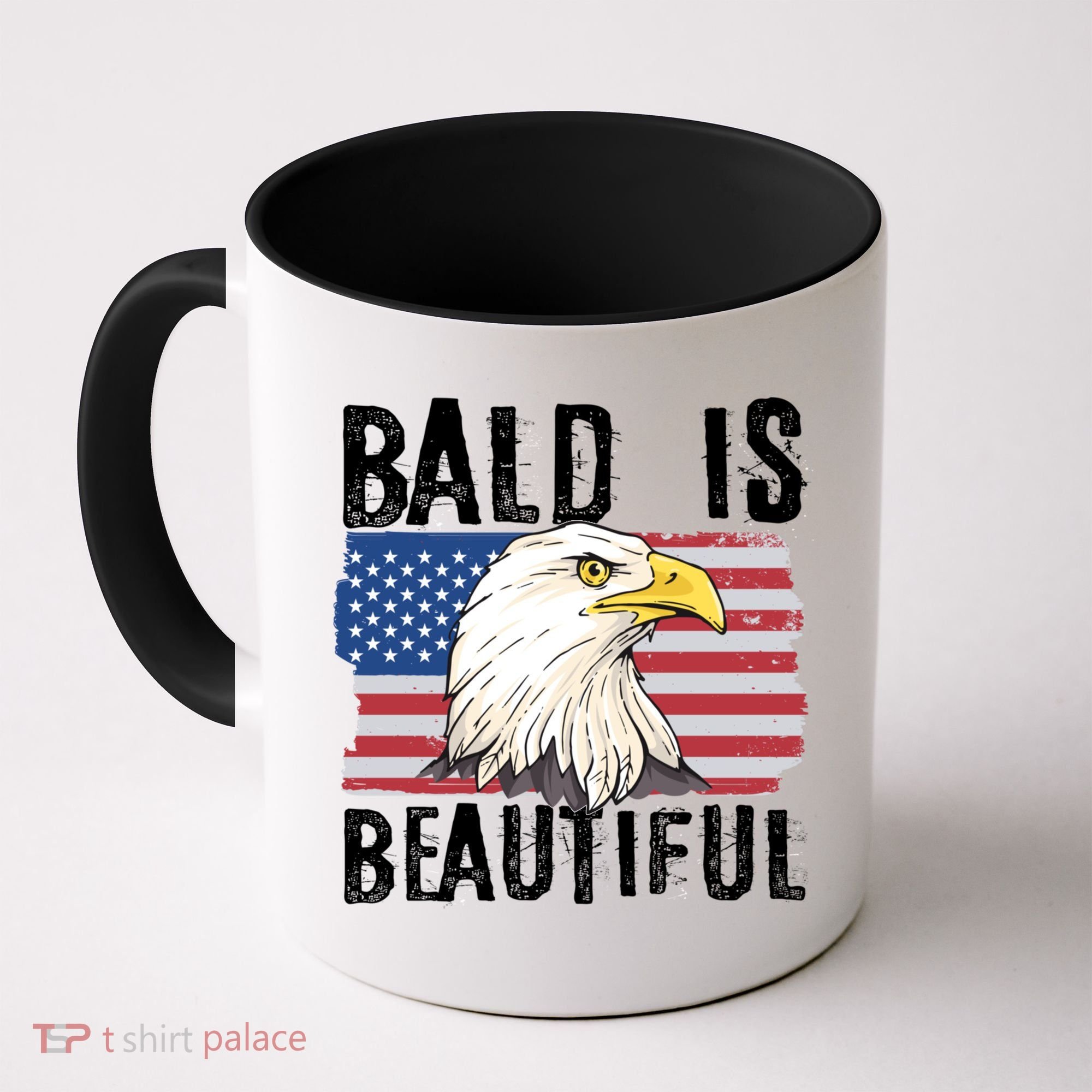 Bald Is Beautiful 4th Of July Independence Day Bald Eagle Coffee Mug