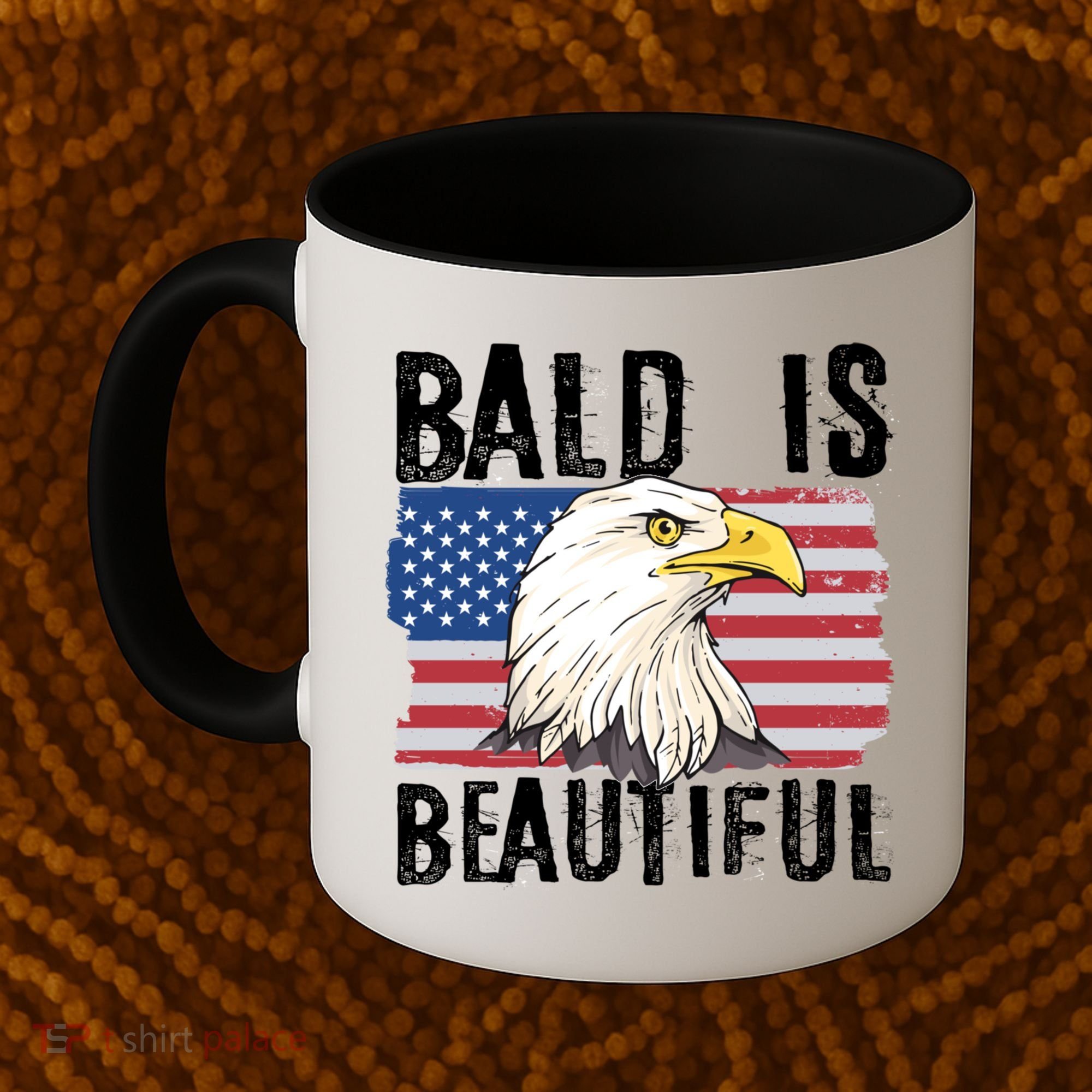 Bald Is Beautiful 4th Of July Independence Day Bald Eagle Coffee Mug
