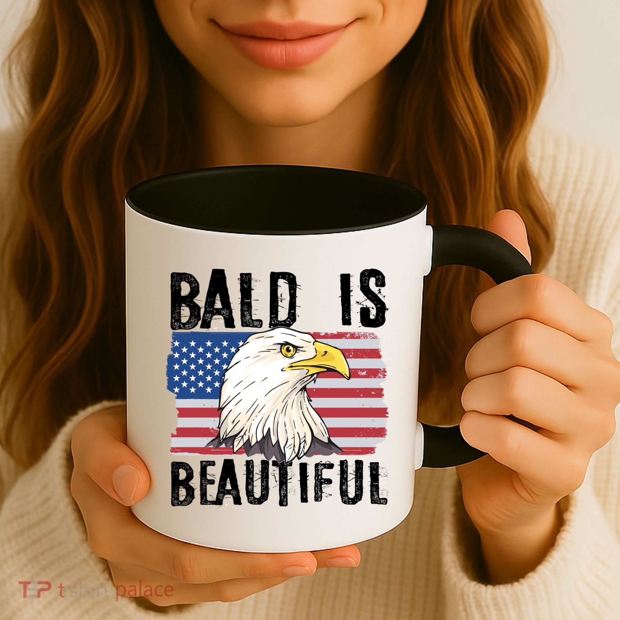 Bald Is Beautiful 4th Of July Independence Day Bald Eagle Coffee Mug