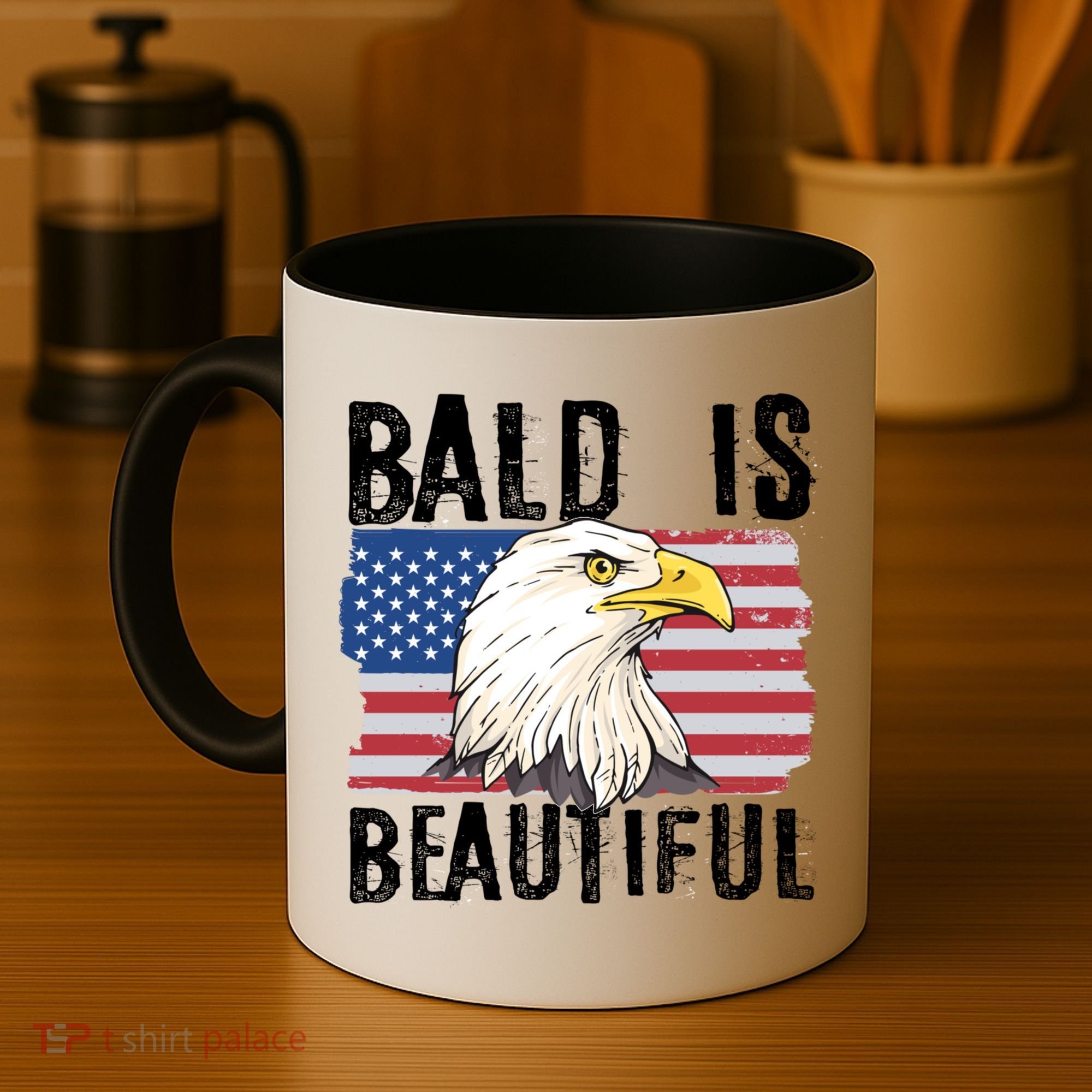 Bald Is Beautiful 4th Of July Independence Day Bald Eagle Coffee Mug