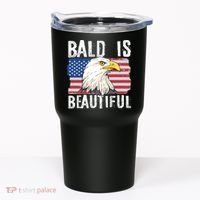 Bald Is Beautiful 4th Of July Independence Day Bald Eagle Tumbler thumb 0