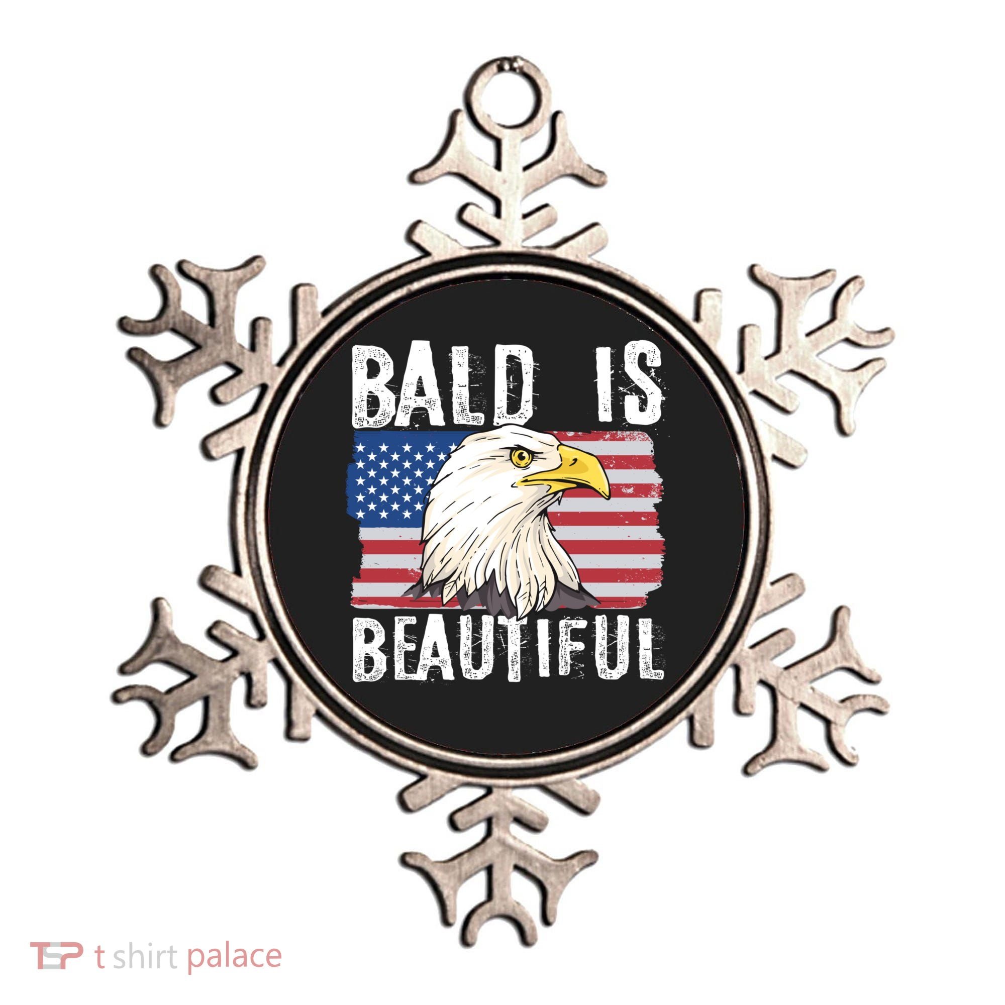 Bald Is Beautiful 4th Of July Independence Day Bald Eagle Ornament