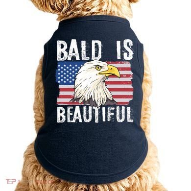 Bald Is Beautiful 4th Of July Independence Day Bald Eagle Doggie Tank