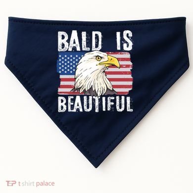 Bald Is Beautiful 4th Of July Independence Day Bald Eagle USA-Made Doggie Bandana
