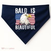 Bald Is Beautiful 4th Of July Independence Day Bald Eagle USA-Made Doggie Bandana thumb 0