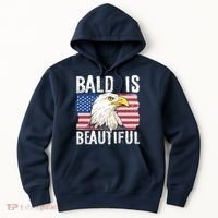 Bald Is Beautiful 4th Of July Independence Day Bald Eagle Hoodie thumb 0