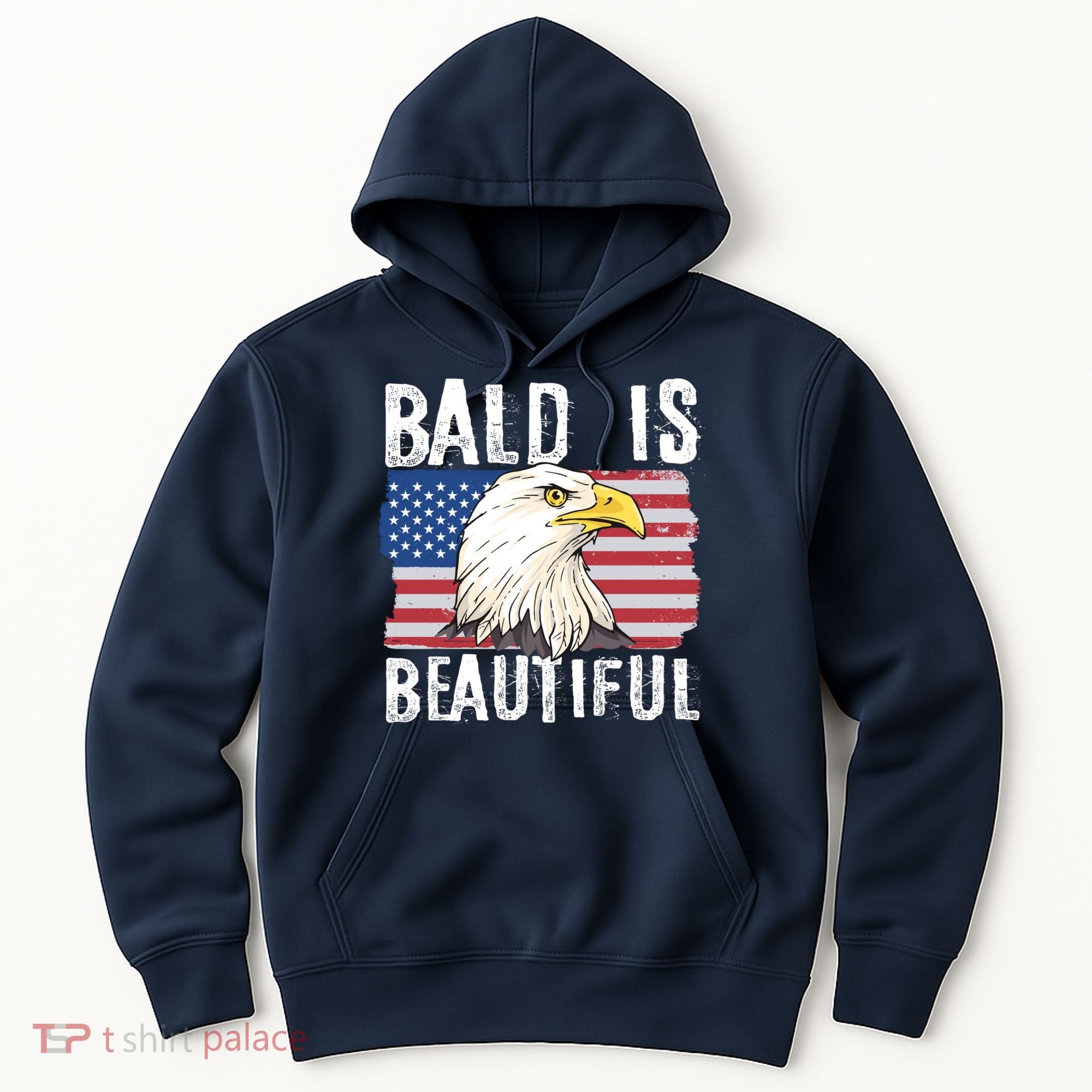 Bald Is Beautiful 4th Of July Independence Day Bald Eagle Hoodie