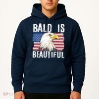 Bald Is Beautiful 4th Of July Independence Day Bald Eagle Hoodie thumb 2