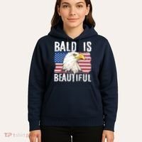 Bald Is Beautiful 4th Of July Independence Day Bald Eagle Hoodie thumb 5
