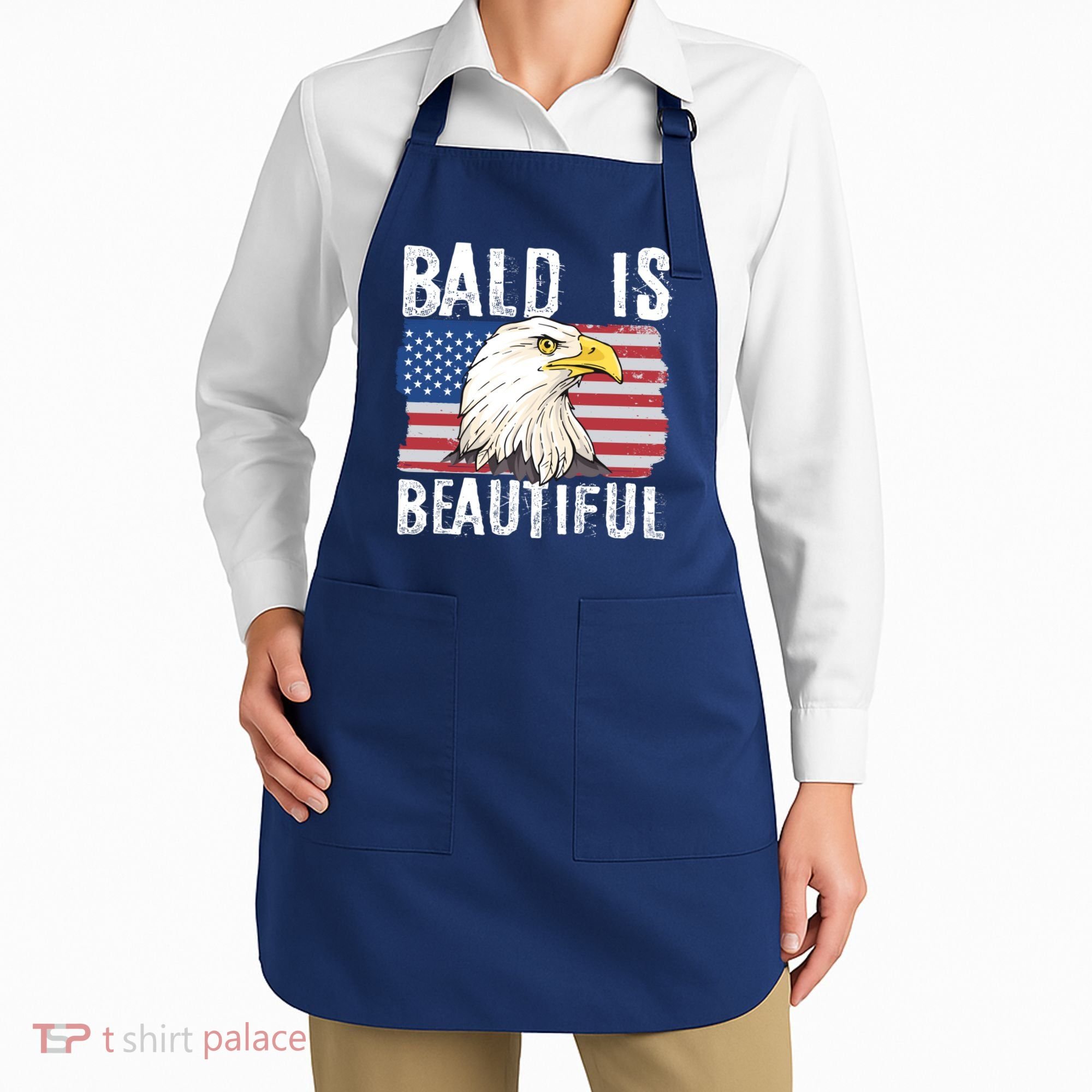 Bald Is Beautiful 4th Of July Independence Day Bald Eagle Apron
