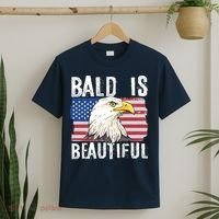 Bald Is Beautiful 4th Of July Independence Day Bald Eagle T-Shirt thumb 2