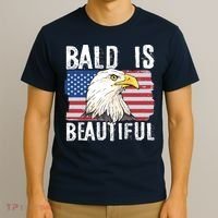 Bald Is Beautiful 4th Of July Independence Day Bald Eagle T-Shirt thumb 3