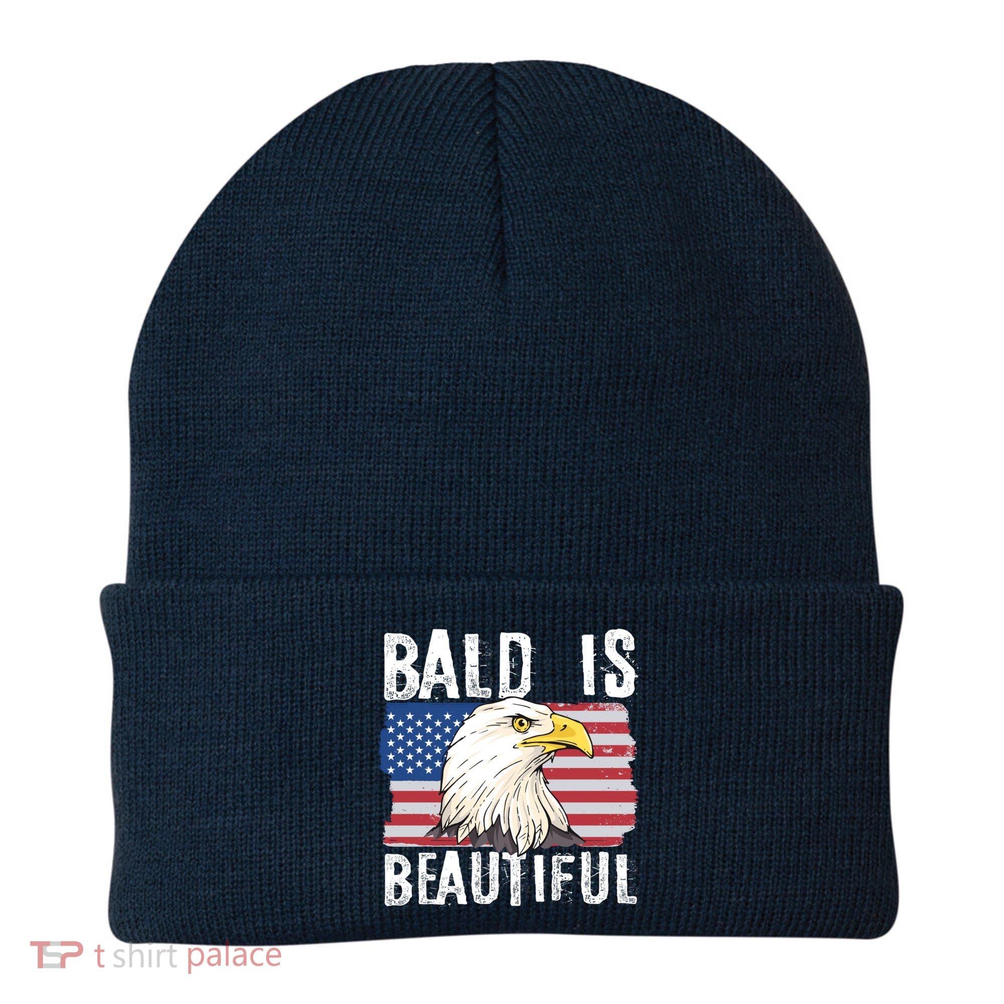 Bald Is Beautiful 4th Of July Independence Day Bald Eagle Beanie
