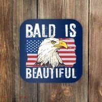 Bald Is Beautiful 4th Of July Independence Day Bald Eagle Coaster thumb 0