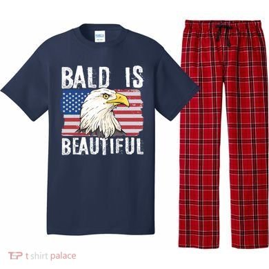 Bald Is Beautiful 4th Of July Independence Day Bald Eagle Pajama Set