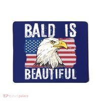 Bald Is Beautiful 4th Of July Independence Day Bald Eagle Mousepad thumb 0