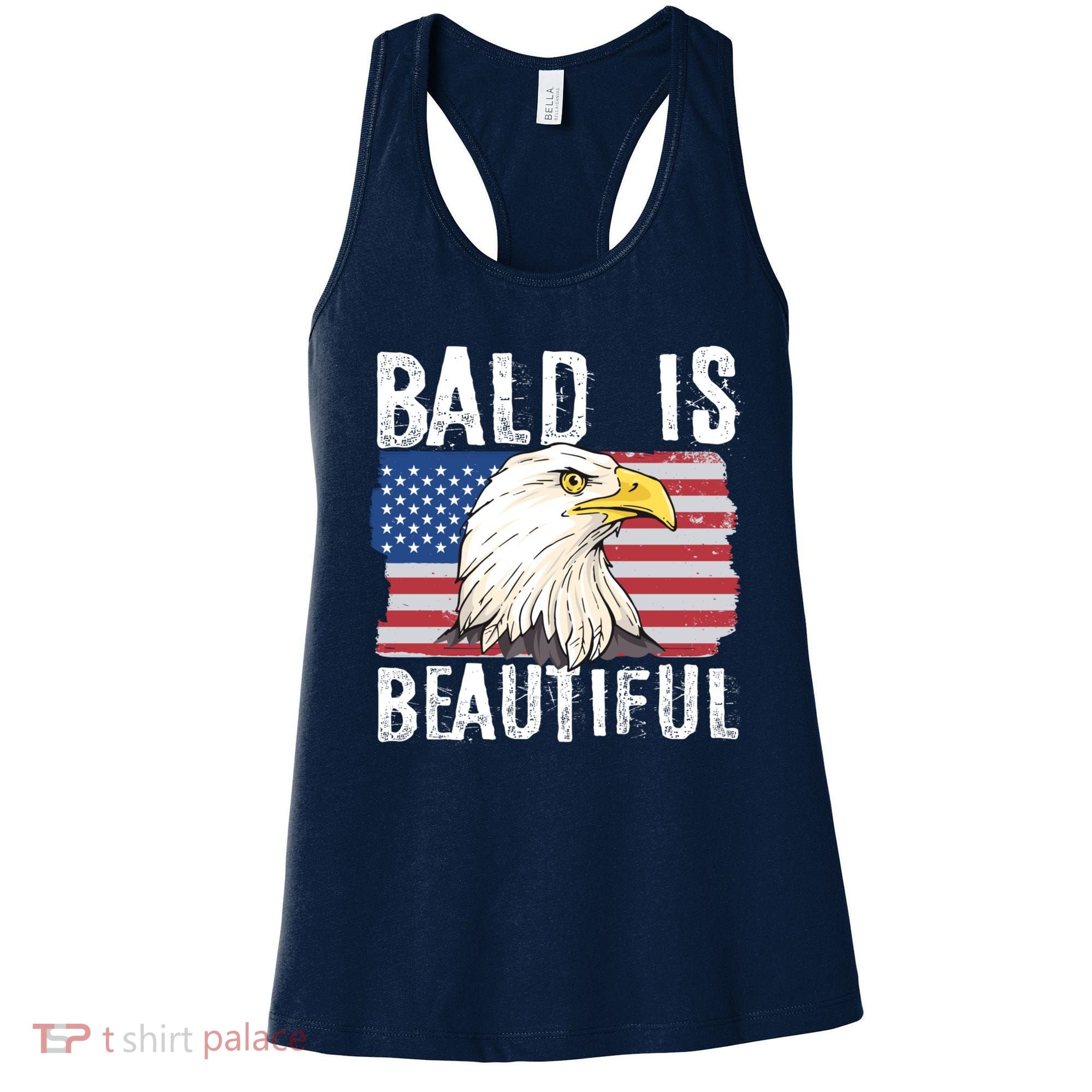 Bald Is Beautiful 4th Of July Independence Day Bald Eagle Women's Tank Top