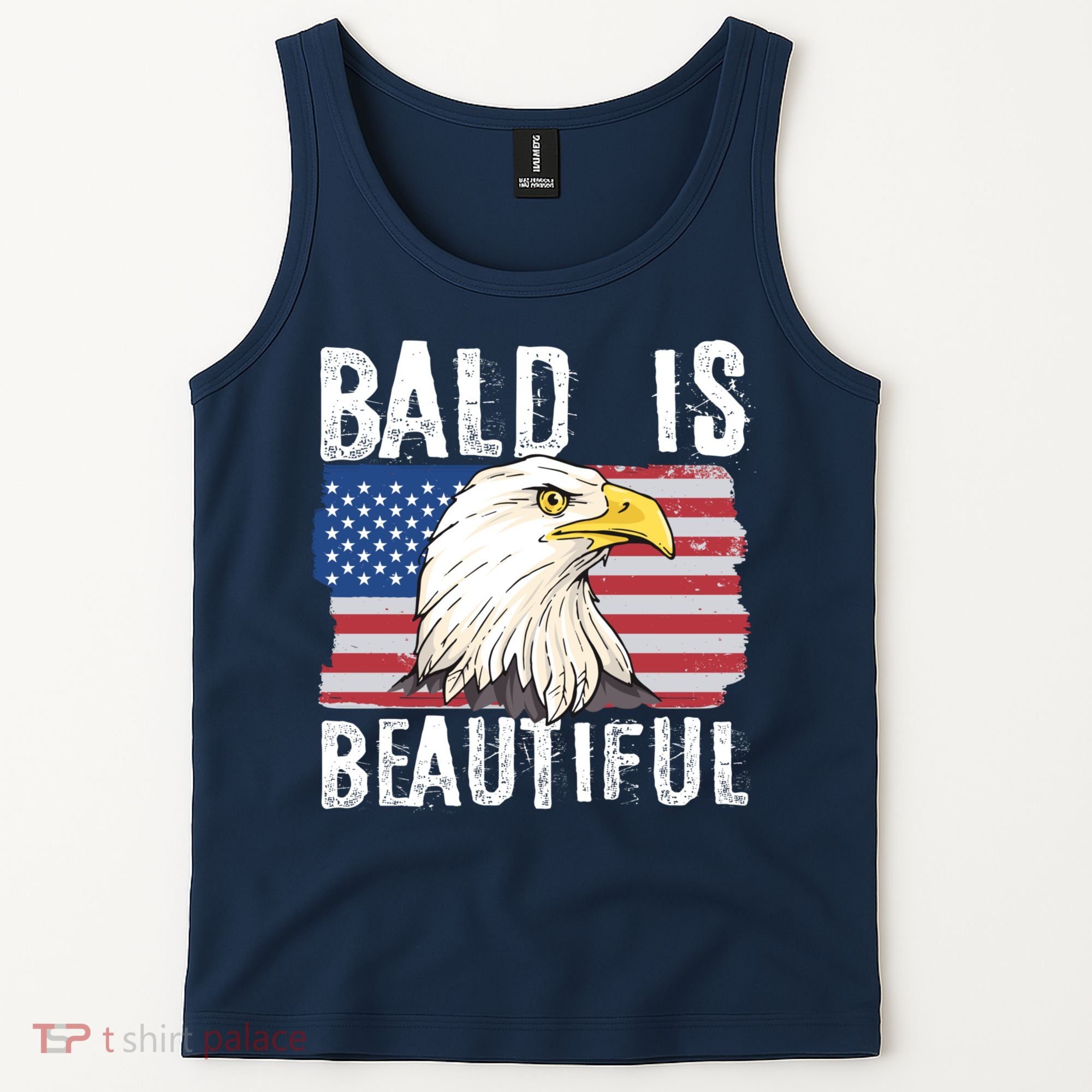 Bald Is Beautiful 4th Of July Independence Day Bald Eagle Tank Top