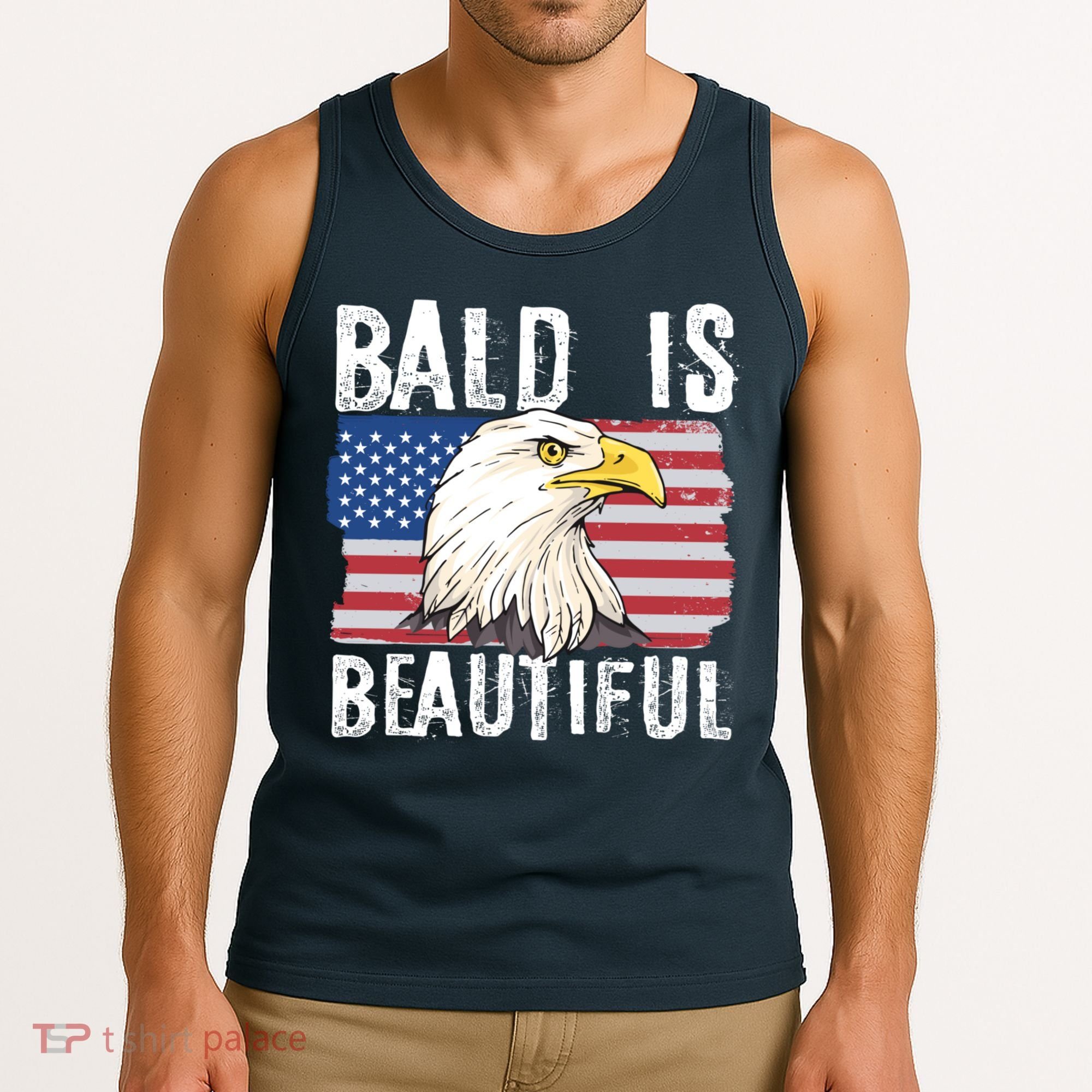 Bald Is Beautiful 4th Of July Independence Day Bald Eagle Tank Top