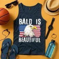 Bald Is Beautiful 4th Of July Independence Day Bald Eagle Tank Top thumb 4